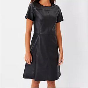 Ann Taylor Faux Leather Flare Dress